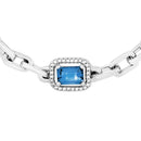 Pulseira Chains em semi Prata 925 com Topázio London e Safiras Incolores