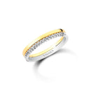 Aliança Essence banhado Ouro Amarelo e Ouro Branco com Diamantes, 3.2mm