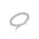 Aliança Inteira Eternity banhado Ouro Branco banhado com Diamantes, 1,5mm