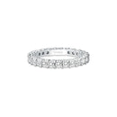Aliança Inteira Eternity banhado Ouro Branco com Diamantes, 3.1 mm