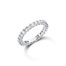 Aliança Inteira Eternity banhado Ouro Branco com Diamantes, 3.1 mm