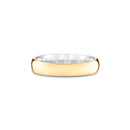 Aliança Romance em semi Prata 925 com Ouro Amarelo, 3mm