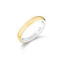 Aliança Romance em semi Prata 925 com Ouro Amarelo, 3mm