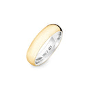 Aliança Romance em semi Prata 925 com Ouro Amarelo, 5mm