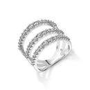 Anel Arpege banhado Ouro Branco com Diamantes