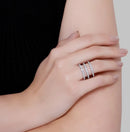 Anel Arpege banhado Ouro Branco com Diamantes