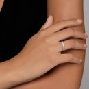 Anel Arpege banhado Ouro Branco com Diamantes