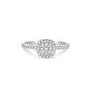 Anel Lumina banhado Ouro Branco com Diamantes