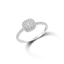 Anel Lumina banhado Ouro Branco com Diamantes