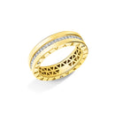 Anel V Love banhado Ouro Amarelo com Diamantes