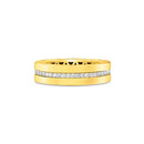 Anel V Love banhado Ouro Amarelo com Diamantes