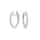 Argola Navete banhado Ouro Branco com Topázios Incolores, 18mm