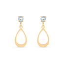 Brinco Gold Stone banhado Ouro Amarelo com Topázios Swiss