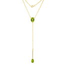 Colar Essenza banhado Ouro Amarelo com Peridotos e Zircônio, 50cm