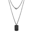 Colar Mott em Aço Negro, 50cm