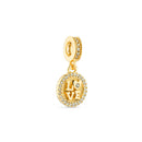 Pingente Life Love em Prata 925 com banhado de Ouro Amarelo e Pedras Incolores