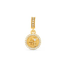 Pingente Life Love em Prata 925 com banhado de Ouro Amarelo e Pedras Incolores