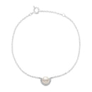 Pulseira Eclipse em semi Prata 925 com Pérola e Topázios Incolores
