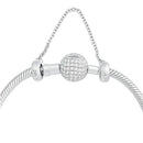 Pulseira Life Sua História em semi Prata 925 com Pedras Incolores