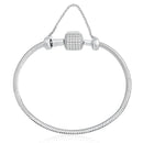 Pulseira Life Sua História em semi Prata 925 com Pedras Incolores