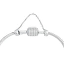 Pulseira Life Sua História em semi Prata 925 com Pedras Incolores