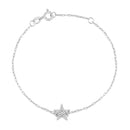 Pulseira Teen Estrela em banhado Ouro Branco com Zircônio