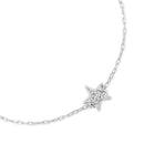 Pulseira Teen Estrela em banhado Ouro Branco com Zircônio