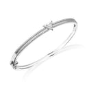 Pulseira Viva Safira em banhado Ouro Branco  com Zircônio