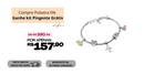 Kit Pulseira Life Safira Infinito mais 1 Berloque Brinde - Frete Grátis todo Brasil