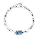 Pulseira Chains em semi Prata 925 com Topázio London e Safiras Incolores