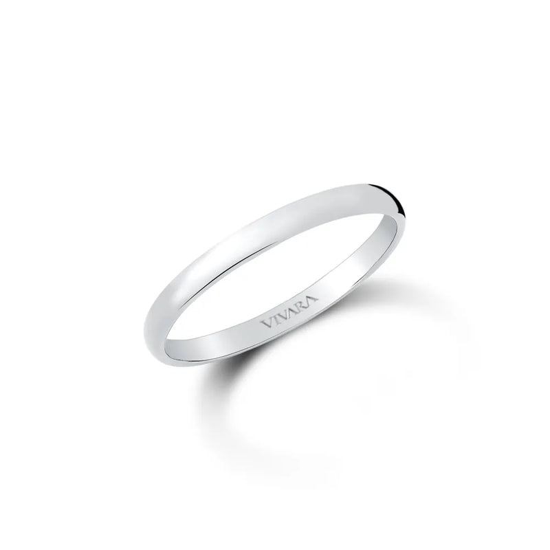 Aliança I Do em Ouro Branco, 2mm