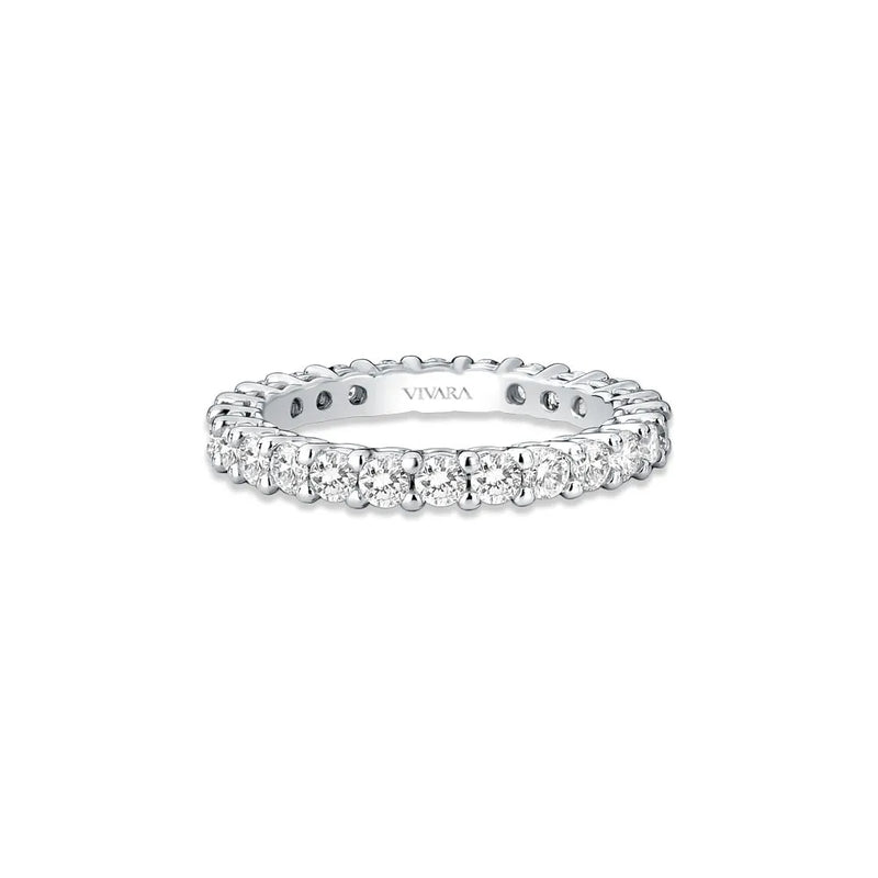 Aliança Inteira Eternity banhado Ouro Branco com Diamantes, 3.1 mm