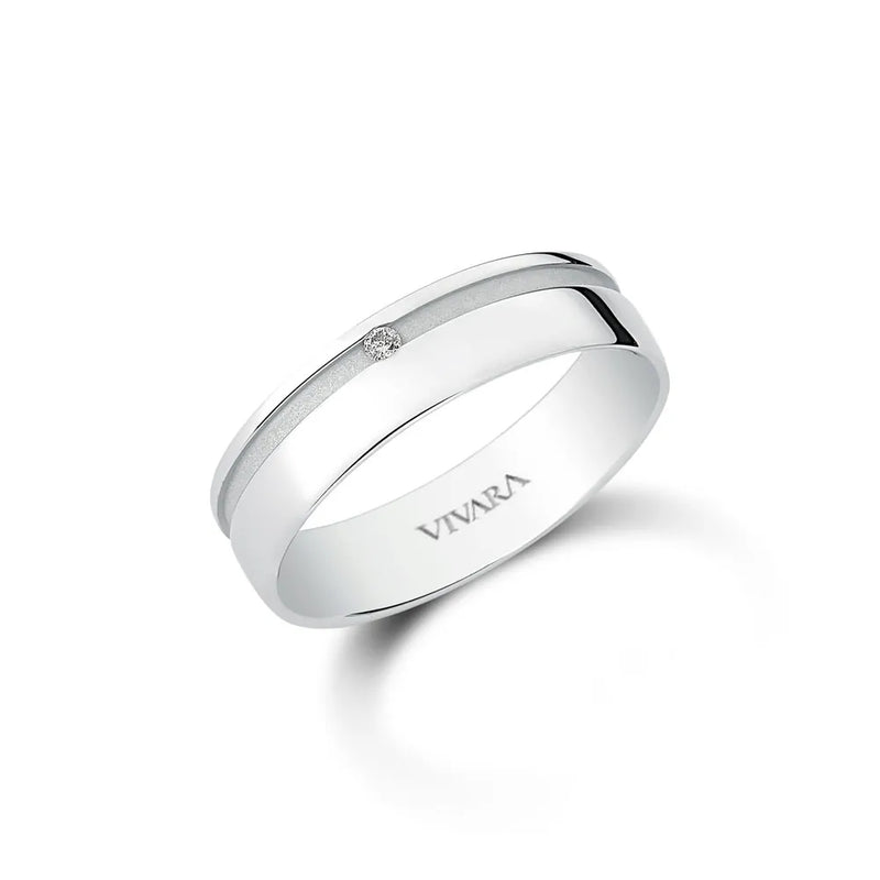 Aliança Valentines banhado Ouro Branco com Zircônio