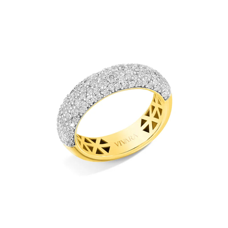 Anel Allure banhado Ouro Amarelo com Diamantes