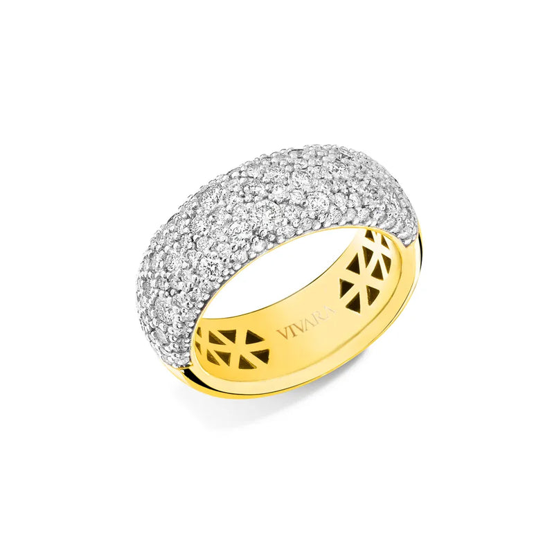 Anel Allure banhado Ouro Amarelo com Diamantes