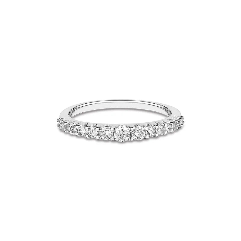 Anel Arpege banhado Ouro Branco com Diamantes