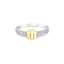 Anel Ópera banhado Ouro Branco com Ouro Amarelo e Diamantes