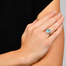 Anel Sirena banhado Ouro Rosé com Topázios Sky e London