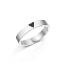 Anel Vvivi Safira em semi Prata 925 com Safiras Negras