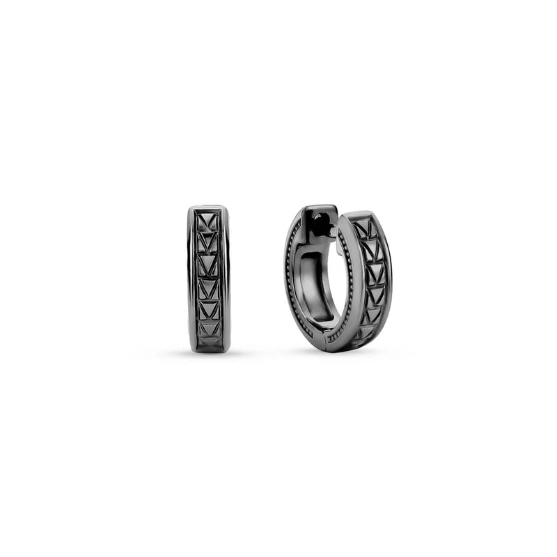 Brinco Argola Forza em semi Prata 925 com Ródio Negro