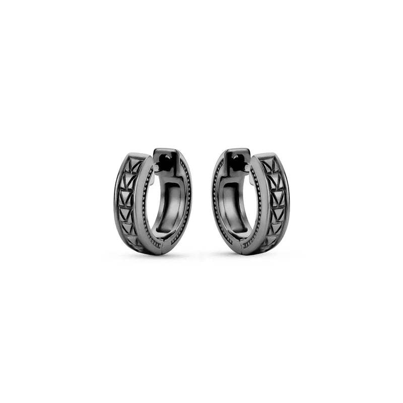 Brinco Argola Forza em semi Prata 925 com Ródio Negro