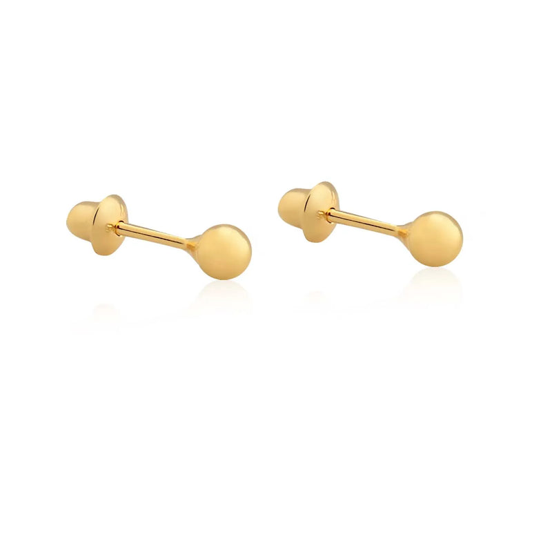 Brinco Baby Bolinha em banhado Ouro Amarelo