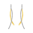 Brinco Bali em semi Prata 925 banhado Ouro Amarelo e Topázios Incolores