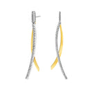 Brinco Bali em semi Prata 925 banhado Ouro Amarelo e Topázios Incolores