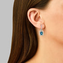 Brinco Chains em semi Prata 925 com Topázio London e Safiras Incolores