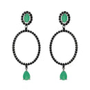 Brinco Esperança em semi Prata 925 com Espinélios e Aventurina