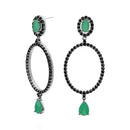 Brinco Esperança em semi Prata 925 com Espinélios e Aventurina