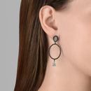 Brinco Esperança em semi Prata 925 com Espinélios e Aventurina