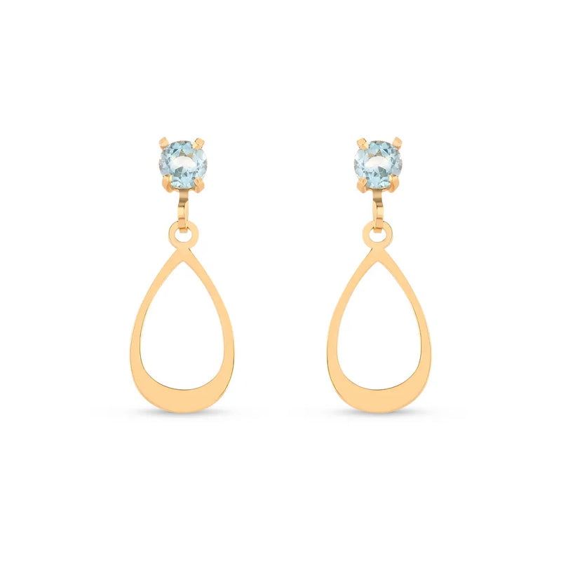 Brinco Gold Stone banhado Ouro Amarelo com Topázios Swiss