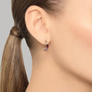 Brinco Lucky em semi Prata 925 com Granada, Rodolita, Ametista Roxa e Topázio Incolor